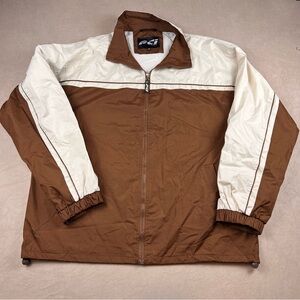 Vintage PCI Brown and Cream Windbreaker